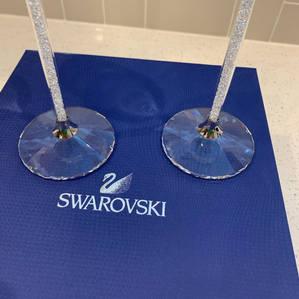 Swarovski set of two wine flutes